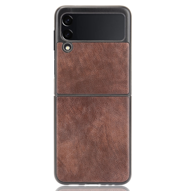 Kryt Shockproof Litchi Texture hnedý – Samsung Galaxy Z Flip 3 | Kryty na mobil Kryty na mobil | Kryt Shockproof Litchi Texture hnedý – Samsung Galaxy Z Flip 3 | Kryty na mobil