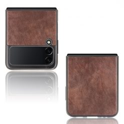Kryt Shockproof Litchi Texture hnedý – Samsung Galaxy Z Flip 3 | Kryty na mobil Kryty na mobil | Kryt Shockproof Litchi Texture hnedý – Samsung Galaxy Z Flip 3 | Kryty na mobil