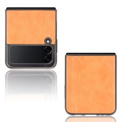 Kryt Shockproof Sewing Cow Pattern oranžový – Samsung Galaxy Z Flip 3 | Kryty na mobil Kryty na mobil | Kryt Shockproof Sewing Cow Pattern oranžový – Samsung Galaxy Z Flip 3 | Kryty na mobil
