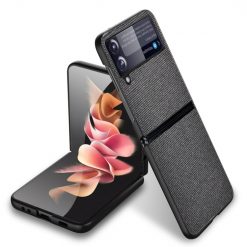 Kryty na mobil | Kryt Shockproof Sea Sand Cloth Texture čierny – Samsung Galaxy Z Flip 3 | Kryty na mobil