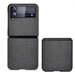 Kryty na mobil | Kryt Shockproof Sea Sand Cloth Texture čierny – Samsung Galaxy Z Flip 3 | Kryty na mobil