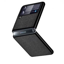 Kryty na mobil | Kryt Shockproof Sea Sand Cloth Texture čierny – Samsung Galaxy Z Flip 3 | Kryty na mobil