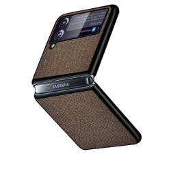 Kryt Shockproof Sea Sand Cloth Texture hnedý – Samsung Galaxy Z Flip 3 | Kryty na mobil Kryty na mobil | Kryt Shockproof Sea Sand Cloth Texture hnedý – Samsung Galaxy Z Flip 3 | Kryty na mobil