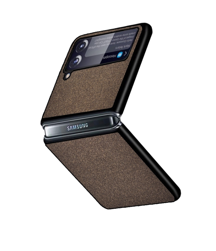 Kryt Shockproof Sea Sand Cloth Texture hnedý – Samsung Galaxy Z Flip 3 | Kryty na mobil Kryty na mobil | Kryt Shockproof Sea Sand Cloth Texture hnedý – Samsung Galaxy Z Flip 3 | Kryty na mobil