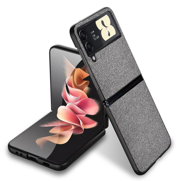 Kryt Shockproof Sea Sand Cloth Texture sivý – Samsung Galaxy Z Flip 3 | Kryty na mobil Kryty na mobil | Kryt Shockproof Sea Sand Cloth Texture sivý – Samsung Galaxy Z Flip 3 | Kryty na mobil