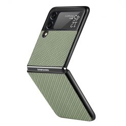 Kryty na mobil | Kryt Cross Pattern Slim zelený – Samsung Galaxy Z Flip 3 | Kryty na mobil