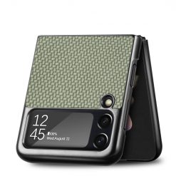 Kryty na mobil | Kryt Cross Pattern Slim zelený – Samsung Galaxy Z Flip 3 | Kryty na mobil