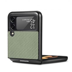 Kryty na mobil | Kryt Cross Pattern Slim zelený – Samsung Galaxy Z Flip 3 | Kryty na mobil
