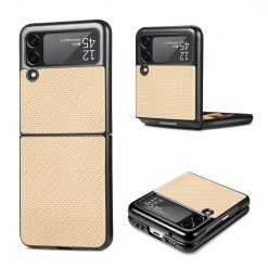 Kryty na mobil | Kryt Cross Pattern Slim žltý – Samsung Galaxy Z Flip 3 | Kryty na mobil