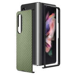 Kryty na mobil | Kryt Cross Pattern Slim zelený – Samsung Galaxy Z Fold 3 | Kryty na mobil