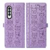 Kryty na mobil | Peňaženkové puzdro Embossing Pattern Mandala Flower modré – Samsung Galaxy Z Fold 3 | Kryty na mobil