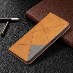 Knižkové puzdro Rhombus žlté – Xiaomi 11T / 11T Pro | Kryty na mobil Kryty na mobil | Knižkové puzdro Rhombus žlté – Xiaomi 11T / 11T Pro | Kryty na mobil
