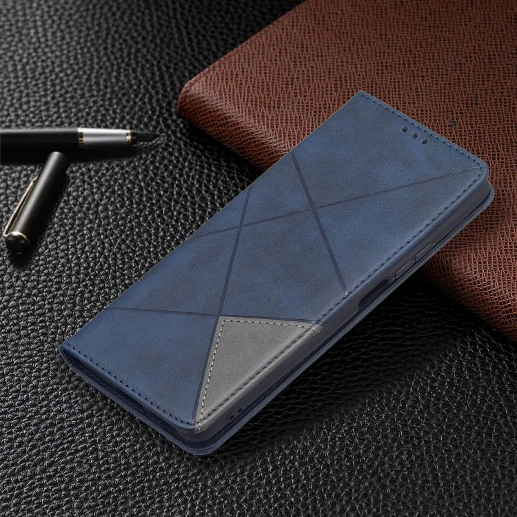 Knižkové puzdro Rhombus modré – Xiaomi 11T / 11T Pro | Kryty na mobil Kryty na mobil | Knižkové puzdro Rhombus modré – Xiaomi 11T / 11T Pro | Kryty na mobil