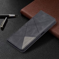 Kryty na mobil | Knižkové puzdro Rhombus čierne – Xiaomi 11T / 11T Pro | Kryty na mobil