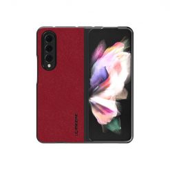 Kryty na mobil | Kryt Imeeke Plain Leather červený – Samsung Galaxy Z Fold 3 | Kryty na mobil