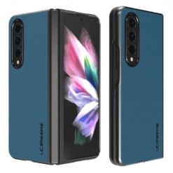 Kryt Imeeke Plain Leather modrý – Samsung Galaxy Z Fold 3