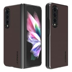 Kryty na mobil | Kryt Imeeke Plain Leather hnedý – Samsung Galaxy Z Fold 3 | Kryty na mobil