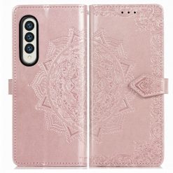 Peňaženkové puzdro Embossing Pattern Mandala Flower ružové – Samsung Galaxy Z Fold 3 | Kryty na mobil Kryty na mobil | Peňaženkové puzdro Embossing Pattern Mandala Flower ružové – Samsung Galaxy Z Fold 3 | Kryty na mobil