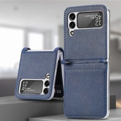 Kryt Litchi Pattern Folding Leather modrý – Samsung Galaxy Z Flip 3 | Kryty na mobil Kryty na mobil | Kryt Litchi Pattern Folding Leather modrý – Samsung Galaxy Z Flip 3 | Kryty na mobil