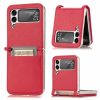 Kryty na mobil | Kryt Litchi Pattern Folding Leather ružový – Samsung Galaxy Z Flip 3 | Kryty na mobil