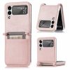 Kryty na mobil | Kryt Litchi Pattern Folding Leather hnedý – Samsung Galaxy Z Flip 3 | Kryty na mobil