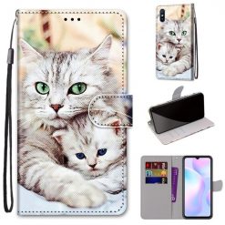 Kryty na mobil | Knižkové Puzdro Trendy Cross Case Mačka A Mačiatko – Xiaomi Redmi 9A / 9AT | Kryty na mobil