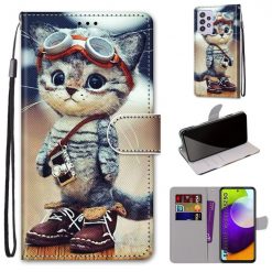 Kryty na mobil | Knižkové puzdro Trendy Cross case Mačka – Samsung Galaxy A52 / A52 5G / A52s 5G | Kryty na mobil