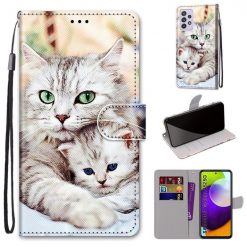 Kryty na mobil | Knižkové puzdro Trendy Cross case Mačka a mačiatko – Samsung Galaxy A52 / A52 5G / A52s 5G | Kryty na mobil