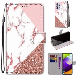 Kryty na mobil | Knižkové puzdro Trendy Cross case Ružový kameň – Samsung Galaxy A52 / A52 5G / A52s 5G | Kryty na mobil