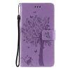 Kryty na mobil | Peňaženkové puzdro Embossing Pattern Strom a mačka hnedé – Samsung Galaxy A52 / A52 5G / A52s 5G | Kryty na mobil