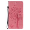 Peňaženkové puzdro Embossing Pattern Strom a mačka tmavoružové – Samsung Galaxy A52 / A52 5G / A52s 5G | Kryty na mobil Kryty na mobil | Peňaženkové puzdro Embossing Pattern Strom a mačka tmavoružové – Samsung Galaxy A52 / A52 5G / A52s 5G | Kryty na mobil
