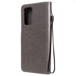 Peňaženkové Puzdro Embossing Pattern Strom A Mačka Sivé – Samsung Galaxy A52 / A52 5G / A52S 5G | Kryty na mobil Kryty na mobil | Peňaženkové Puzdro Embossing Pattern Strom A Mačka Sivé – Samsung Galaxy A52 / A52 5G / A52S 5G | Kryty na mobil