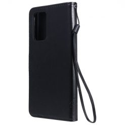 Kryty na mobil | Peňaženkové puzdro Embossing Pattern Strom a mačka čierne – Samsung Galaxy A52 / A52 5G / A52s 5G | Kryty na mobil