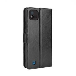 Kryty na mobil | Knižkové puzdro Shockproof Horse Texture čierne – Realme C11 2021 | Kryty na mobil