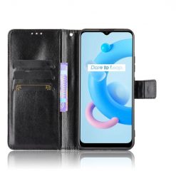 Kryty na mobil | Knižkové puzdro Shockproof Horse Texture čierne – Realme C11 2021 | Kryty na mobil