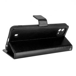 Kryty na mobil | Knižkové puzdro Shockproof Horse Texture čierne – Realme C11 2021 | Kryty na mobil