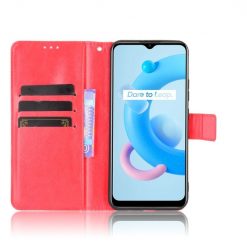 Kryty na mobil | Knižkové puzdro Shockproof Horse Texture červené – Realme C11 2021 | Kryty na mobil