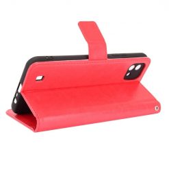 Kryty na mobil | Knižkové puzdro Shockproof Horse Texture červené – Realme C11 2021 | Kryty na mobil