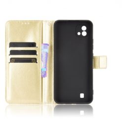 Kryty na mobil | Knižkové puzdro Shockproof Horse Texture zlaté – Realme C11 2021 | Kryty na mobil