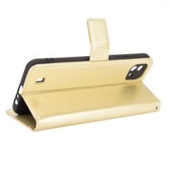 Kryty na mobil | Knižkové puzdro Shockproof Horse Texture zlaté – Realme C11 2021 | Kryty na mobil