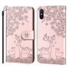 Kryty na mobil | Peňaženkové puzdro Embossing Pattern Jeleň fialové – Xiaomi Redmi 9A / 9AT | Kryty na mobil