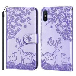 Peňaženkové puzdro Embossing Pattern Jeleň fialové – Xiaomi Redmi 9A / 9AT
