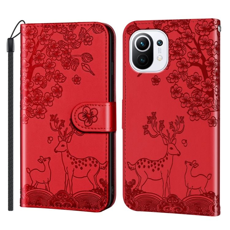 Peňaženkové puzdro Embossing Pattern Jeleň červené – Xiaomi Mi 11 Lite | Kryty na mobil Kryty na mobil | Peňaženkové puzdro Embossing Pattern Jeleň červené – Xiaomi Mi 11 Lite | Kryty na mobil