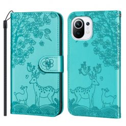 Kryty na mobil | Peňaženkové puzdro Embossing Pattern Jeleň zelené – Xiaomi Mi 11 Lite | Kryty na mobil