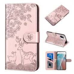 Peňaženkové puzdro Embossing Pattern Jeleň ružové – Xiaomi Mi 11 Lite | Kryty na mobil Kryty na mobil | Peňaženkové puzdro Embossing Pattern Jeleň ružové – Xiaomi Mi 11 Lite | Kryty na mobil