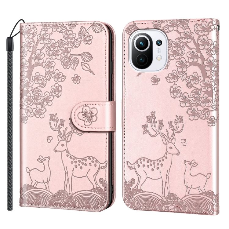 Peňaženkové puzdro Embossing Pattern Jeleň ružové – Xiaomi Mi 11 Lite | Kryty na mobil Kryty na mobil | Peňaženkové puzdro Embossing Pattern Jeleň ružové – Xiaomi Mi 11 Lite | Kryty na mobil