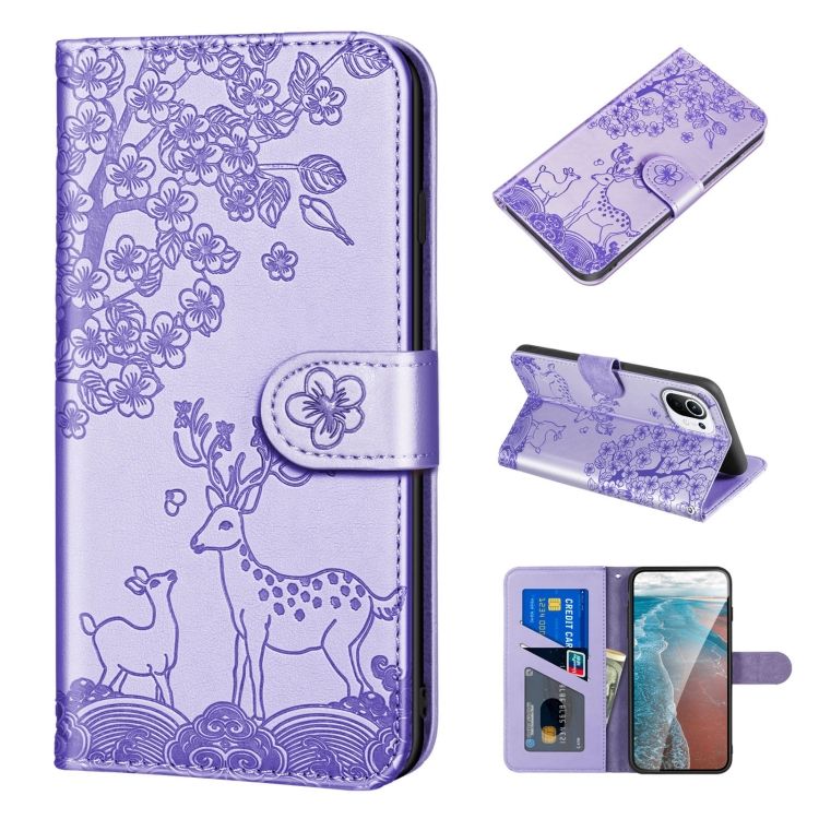 Peňaženkové puzdro Embossing Pattern Jeleň fialové – Xiaomi Mi 11 Lite | Kryty na mobil Kryty na mobil | Peňaženkové puzdro Embossing Pattern Jeleň fialové – Xiaomi Mi 11 Lite | Kryty na mobil