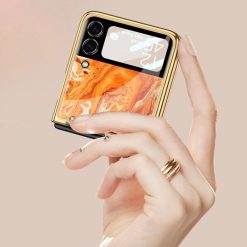 Kryty na mobil | Sklenený Kryt GKK Glass case achátovo červený – Samsung Galaxy Z Flip 3 | Kryty na mobil