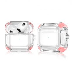 Kryty na mobil | Puzdro Anti-drop case transparentno-ružové – Apple AirPods 3 | Kryty na mobil