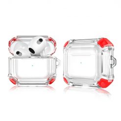 Kryty na mobil | Puzdro Anti-drop case transparentno-červené – Apple AirPods 3 | Kryty na mobil